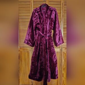 Burgundy Red Luxurious Cozy Lounge Robe One Size
